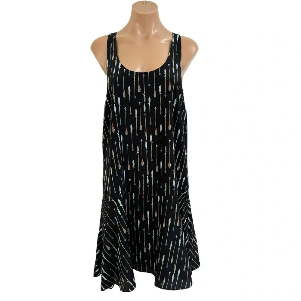 Joie Arianna Arrow Print Silk Shift Dress | Size M - Picture 3 of 8